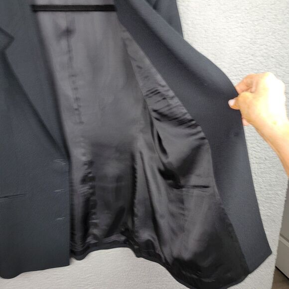 VTG Jones New York Blazer Size 10 Black 100% Worsted Wool Made In USA Classic - Picture 13 of 16